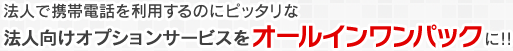 法人で携帯電話を利用するのにピッタリな法人向けオプションサービスをオールインワンパックに！！
