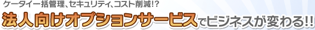 ケータイ一括管理、セキュリティ、コスト削減！？法人向けオプションサービスでビジネスが変わる！！